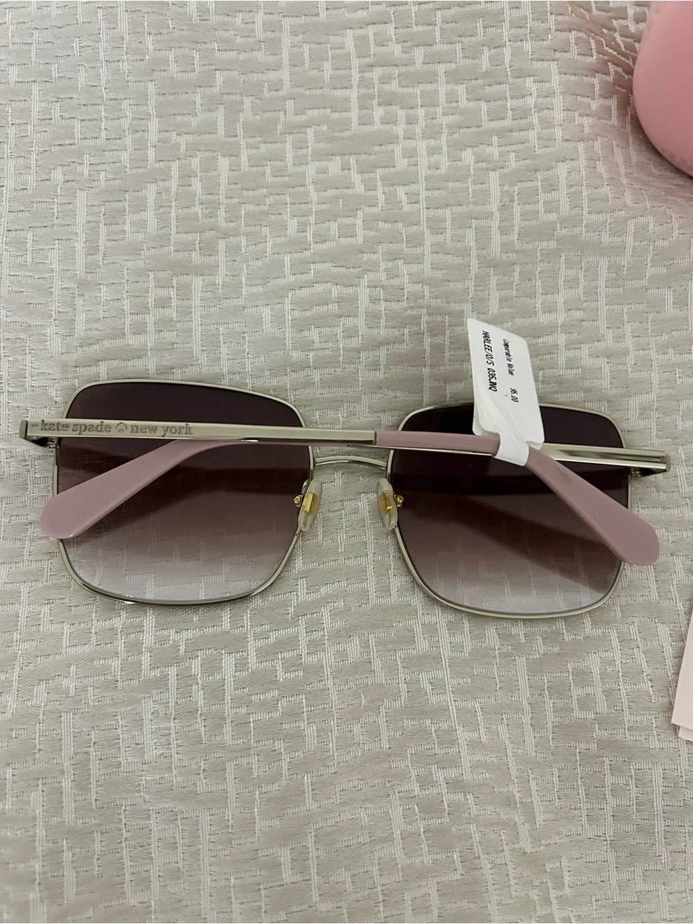 kate spade Pink Sunglasses, Case, and Light Pink Cleaning Cloth